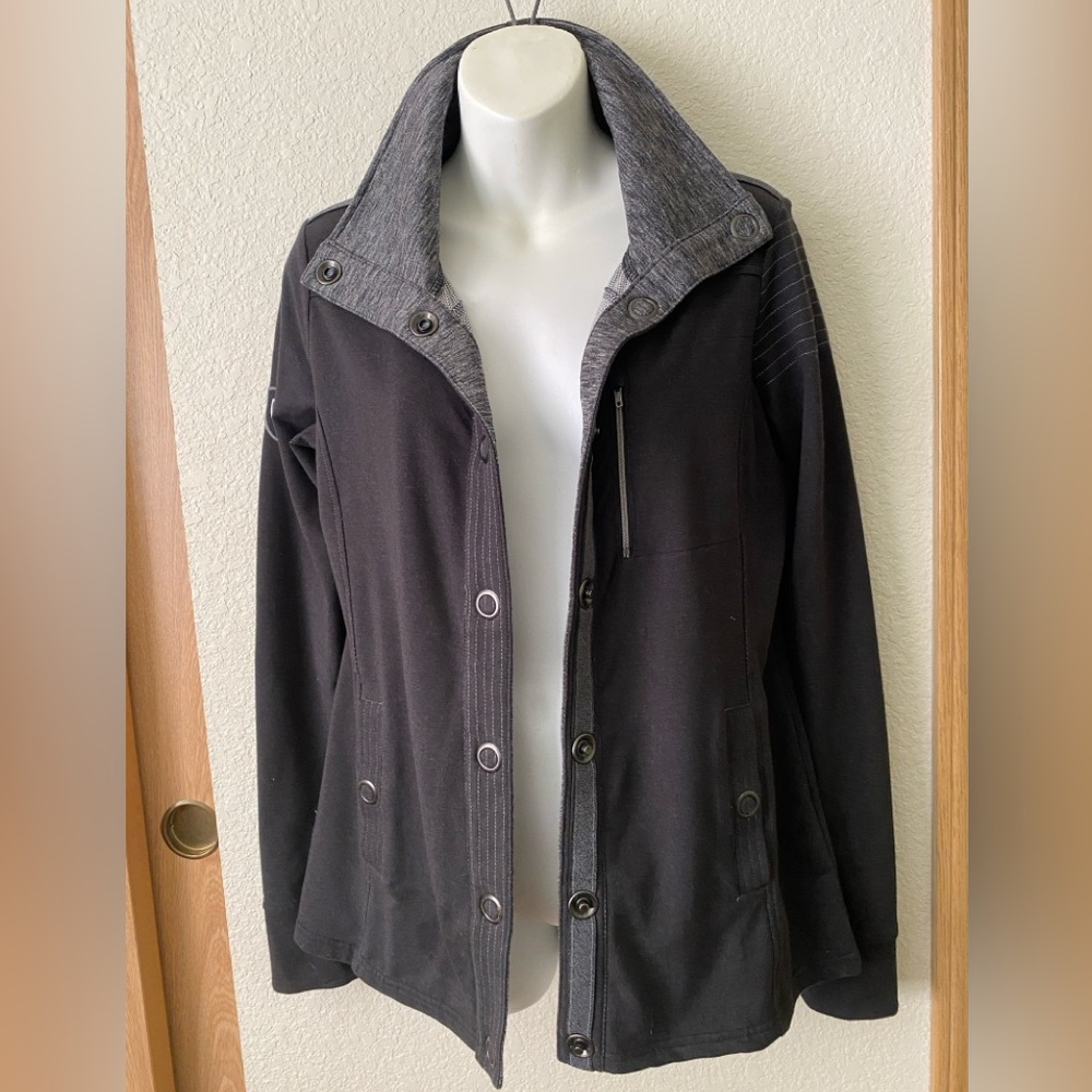 Kuhl Women's Krush Cotton Blend Jacket Internal Contrast Detail Black/Gray S